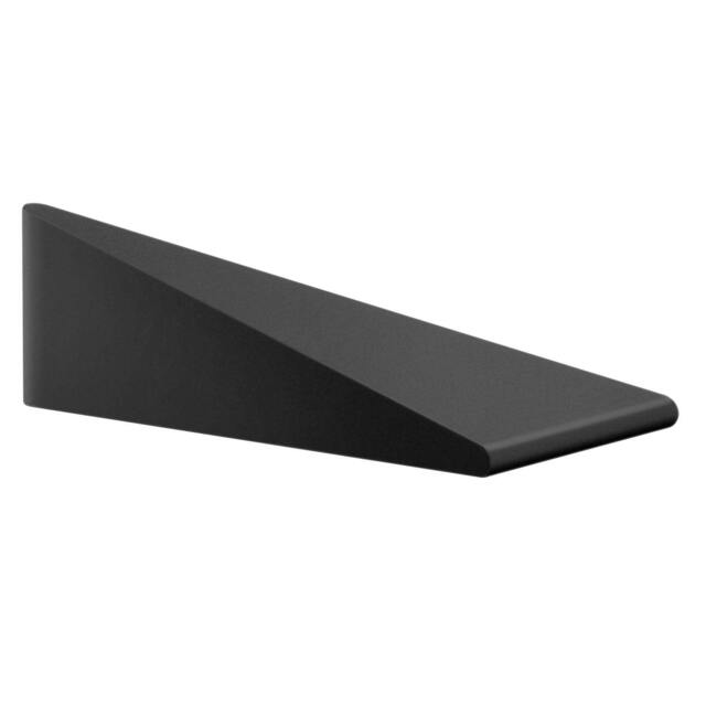 Rackhams Black Rubber Wedge Door Stop for Floor, Length 120 mm - image 1