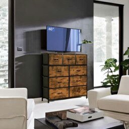 Rackhams 9-Drawer Fabric Chest of Drawers with Wooden Top - thumbnail 5