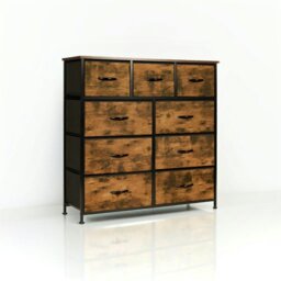 Rackhams 9-Drawer Fabric Chest of Drawers with Wooden Top - thumbnail 3