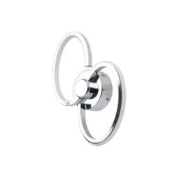 Rackhams Simona 2 Light Polished Chrome LED Wall Light - thumbnail 1