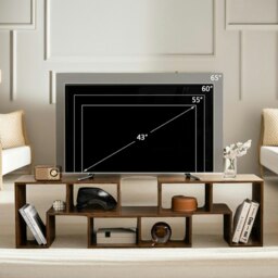 Rackhams Adjustable Free Combination TV Stand Unit Rustic Brown - thumbnail 5