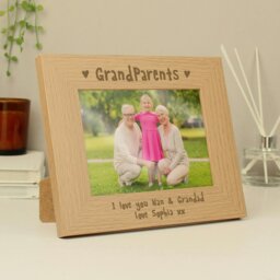 Rackhams Personalised Grandparents 5x7 Landscape Wooden Photo Frame - thumbnail 1