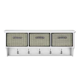 Rackhams Tetbury Large Hallway Set with Storage Baskets and Cushion Seat - White - thumbnail 4