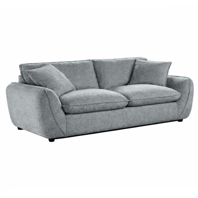 Rackhams Berti Beige or Grey Fabric 3 Seater Sofa - Grey - image 1