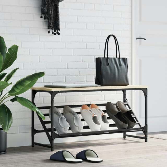 Rackhams Shoe Rack Sonoma Oak 90x30x45 cm Engineered Wood
