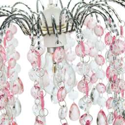Rackhams Contemporary Waterfall Pendant Shade with Pink and Clear Acrylic Droplets - thumbnail 2