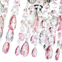 Rackhams Contemporary Waterfall Pendant Shade with Pink and Clear Acrylic Droplets - thumbnail 3