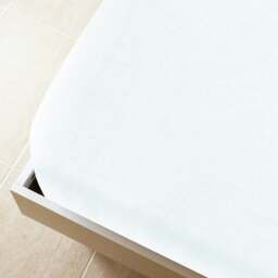 Rackhams Jersey Fitted Sheet White 140x200 cm Cotton - thumbnail 2