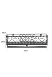 Rackhams 50cm Wall Mounted Wine Rack Iron Bottle Champagne Glass Holder Shelves Home Party Bar - Black - thumbnail 6