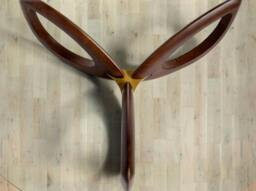 Rackhams Round Tempered Glass and Walnut Coffee Table 2053 - thumbnail 6