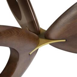 Rackhams Round Tempered Glass and Walnut Coffee Table 2053 - thumbnail 5