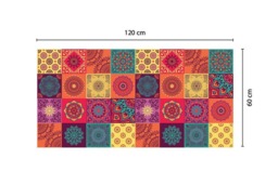 Rackhams WFM6109 - Colourful Mandala Tiles Rug Mat 120cm x 60 cm - thumbnail 3