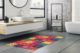 Rackhams WFM6109 - Colourful Mandala Tiles Rug Mat 120cm x 60 cm - thumbnail 1