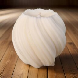 Rackhams Unscented Natural Wax Candles - Pillar Candle (Swirl Pattern) - thumbnail 1