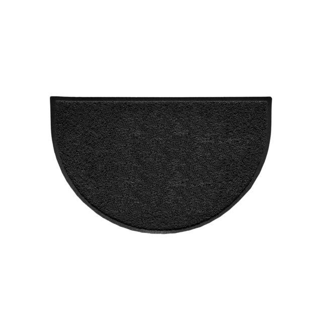 Rackhams Indoor/Outdoor Spaghetti Doormat Plain - Black - 70cm x 44cm Half Moon - Yes (Suitable for Indoors) - image 1