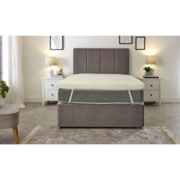 "Rackhams Westwood Fabric Mattress Topper - 3"" Deep, Plush Comfort, Breathable Design - White - 1 - 2ft6 Small Single Mattress (75cm x 190cm)" - thumbnail 5