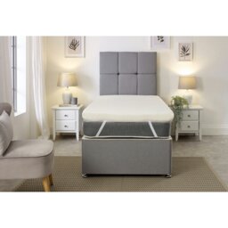 "Rackhams Westwood Fabric Mattress Topper - 3"" Deep, Plush Comfort, Breathable Design - White - 1 - 2ft6 Small Single Mattress (75cm x 190cm)" - thumbnail 4