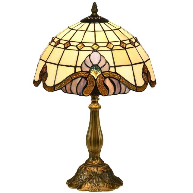 Rackhams Stained Glass Table Lamp, Handmade Antique Bedside Lamp, Decorative Night Light for Bedroom, Living room, Home, Nightstand