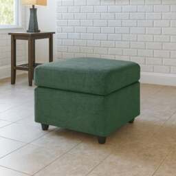 Rackhams Monaco Chenille Fabric Footstool - Teal - thumbnail 5