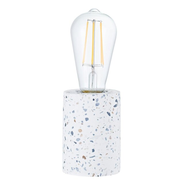 Rackhams Modern White Mosaic Concrete Table Lamp for Vintage Industrial Style Light Bulbs - image 1