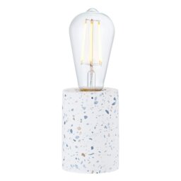 Rackhams Modern White Mosaic Concrete Table Lamp for Vintage Industrial Style Light Bulbs - thumbnail 2