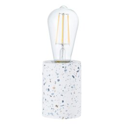 Rackhams Modern White Mosaic Concrete Table Lamp for Vintage Industrial Style Light Bulbs