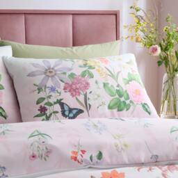 Rackhams RHS x Catherine Lansfield Enchanted Butterfly Garden So Soft Duvet Cover Set Pink - King - Pink - thumbnail 3