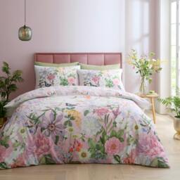 Rackhams RHS x Catherine Lansfield Enchanted Butterfly Garden So Soft Duvet Cover Set Pink - King - Pink