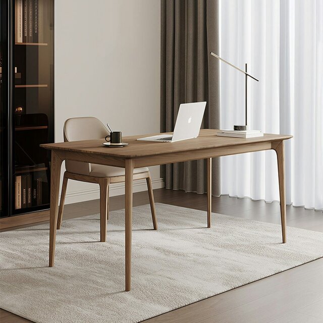 Rackhams Mei Office Desk, Solid Wood, Ash Wood - 140 x 70cm - image 1