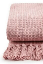 "Rackhams Honeycomb Throw Over Blanket - Light Pink - 90"" X 100""" - thumbnail 2