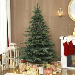 Rackhams 5ft Christmas Tree, Hinged Xmas Tree with Realistic Branches - 122L x 122W x 180H cm - thumbnail 1