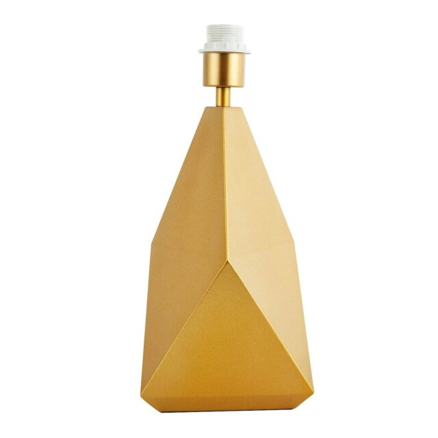 Rackhams Satin Gold Metal 3D Geometric Table Lamp Base Modern Designer Style with Switch - image 1