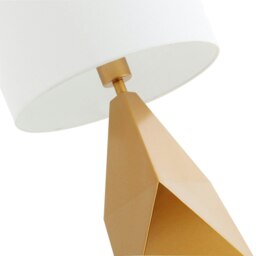 Rackhams Satin Gold Metal 3D Geometric Table Lamp Base Modern Designer Style with Switch - thumbnail 3