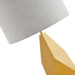 Rackhams Satin Gold Metal 3D Geometric Table Lamp Base Modern Designer Style with Switch - thumbnail 5