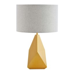 Rackhams Satin Gold Metal 3D Geometric Table Lamp Base Modern Designer Style with Switch - thumbnail 4