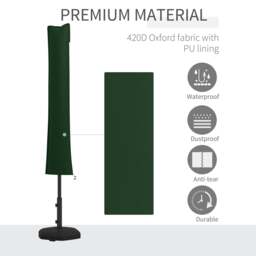 Rackhams Parasol Cover, Patio Cantilever Cover, Banana Umbrella Cover, Green - Φ35 x 178 cm - 1 - Patio Umbrella Cover - thumbnail 4