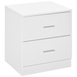 Rackhams Bedside Table w/ 2 Drawers, Nightstand, Side Storage Cabinet Unit - thumbnail 3