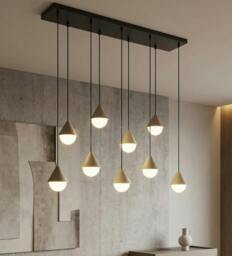 Rackhams GIRO Pendant Lamp 9 x G9 Black / Beige - thumbnail 2