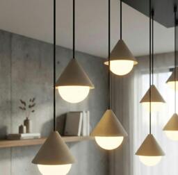 Rackhams GIRO Pendant Lamp 9 x G9 Black / Beige - thumbnail 4