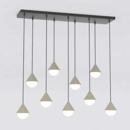 Rackhams GIRO Pendant Lamp 9 x G9 Black / Beige - thumbnail 1