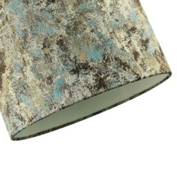 Rackhams Graphic Designer Round Drum Lamp Shade in Teal Cream and Taupe Colours - thumbnail 3