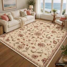 Rackhams Riley-Vintage Beige Brown Green Traditional Boho Rug - 120 x 160 cm