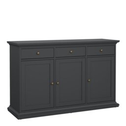 Rackhams Paris Sideboard with 3 doors and 3 drawers in Matt Grey - Grey - 147.7 - 1