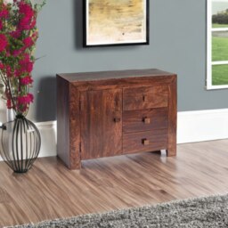 Rackhams Mary Mango Wood Sideboard 3 Drawers 1 Door - Wood - 1 - thumbnail 2