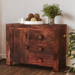 Rackhams Mary Mango Wood Sideboard 3 Drawers 1 Door - Wood - 1