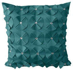 Rackhams 3D Petal Detail With Gem Stud Detail Cushion - 43cm x 43cm - Chocolate - thumbnail 3