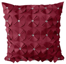 Rackhams 3D Petal Detail With Gem Stud Detail Cushion - 43cm x 43cm - Chocolate - thumbnail 6