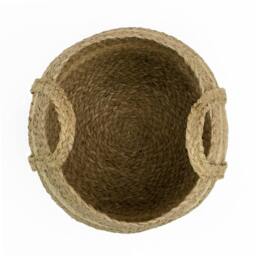 Rackhams Palma Natural Woven Belly Storage Basket with Handles for Living Spaces, Brown - thumbnail 4