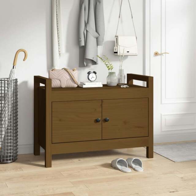 Rackhams Hall Bench Honey Brown 80x40x60 cm Solid Wood Pine