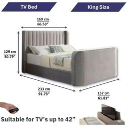 Rackhams Luxury  pannel TV Bed - Cream Plush - thumbnail 4